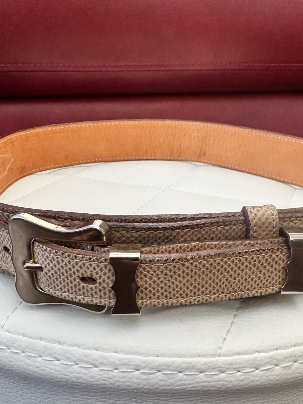 Vtg Justin Genuine Snake Leather Ranger Belt 3015A Sz 26 Rare Petite EUC